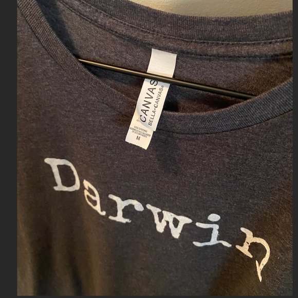 Darwin, Charles Darwin, Atheist Soft Dark Heather Grey Unisex T-Shirt - Picture 3 of 4